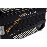 Scandalli Polifonico IX 37 key 96 bass black piano accordion with MIDI.